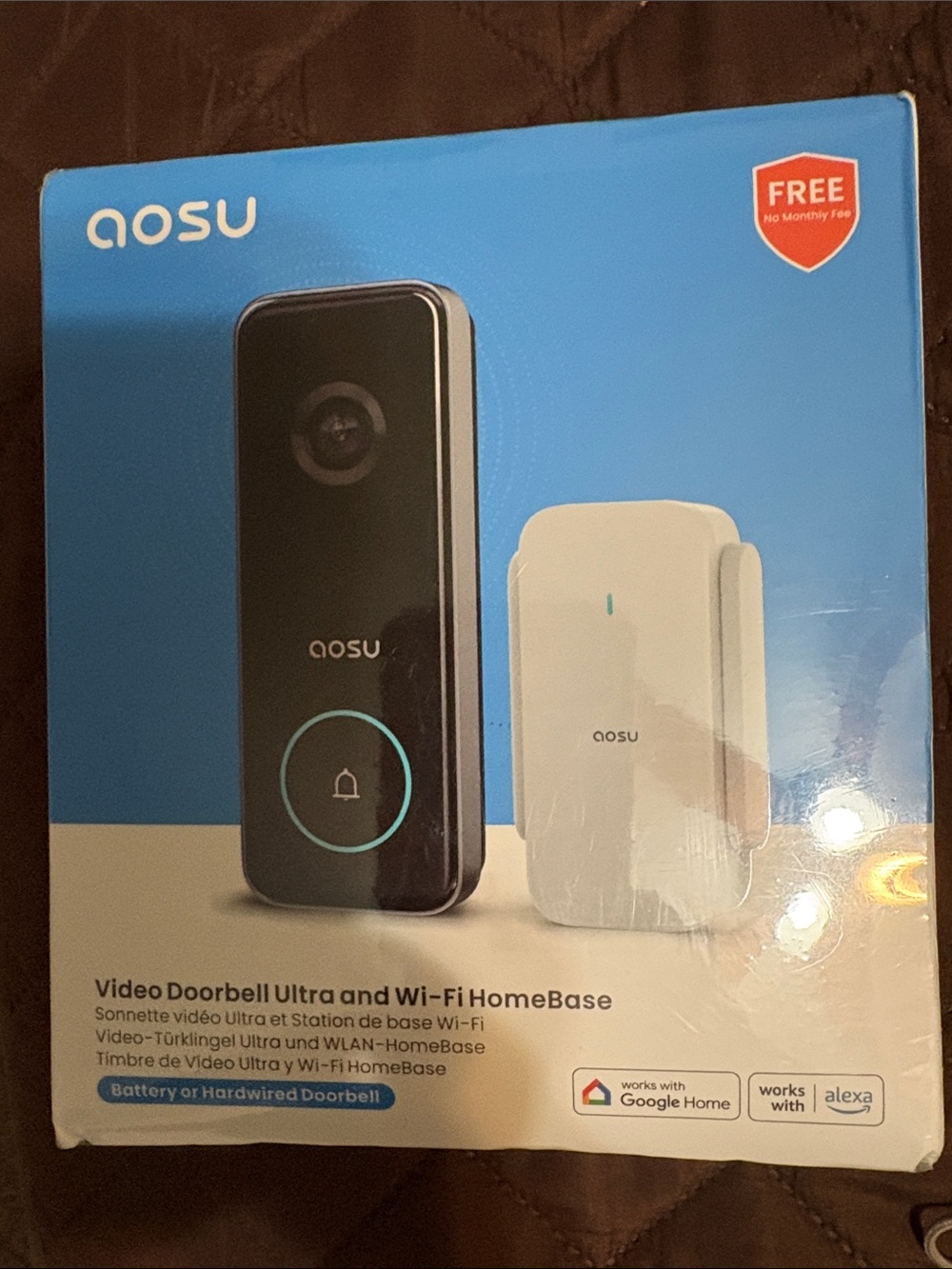 Black Video Doorbell Ultra with Wi‑Fi HomeBase